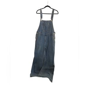 Wide Leg Denim Overalls